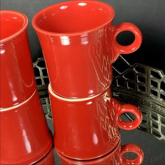 Fiesta Mug Scarlet Coffee Tea Cup Tom & Jerry Red Lot 4 Fiestaware #G10